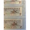 Image 3 : 3 MINT 1986 CANADIAN $2 BILLS IN SEQUENCE, LAST YEAR OF THE $2 BILL