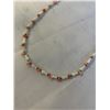 Image 2 : HAND CARVED MOTHER OF PEARL TULIP DESIGN BEADS W/ PINK CORAL CHOKER NECKLACE