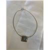 Image 1 : STERLING SILVER W/ BLUE OPAL STONE CHOKER NECKLACE