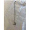 Image 1 : VINTAGE STERLING SILVER CROSS PENDANT W/ 925 STERLING SILVER CHAIN NECKLACE