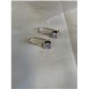 Image 1 : STERLING SILVER W/ AMETHYST STONES PAIR OF EARRINGS MARKED 925 AND DESIGNERS LOGO