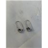 Image 2 : STERLING SILVER W/ AMETHYST STONES PAIR OF EARRINGS MARKED 925 AND DESIGNERS LOGO