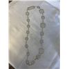 Image 1 : EXTRA LENGTH SILVER LINKS W/ SHELL PANELS CHAIN NECKLACE