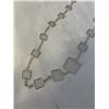 Image 2 : EXTRA LENGTH SILVER LINKS W/ SHELL PANELS CHAIN NECKLACE