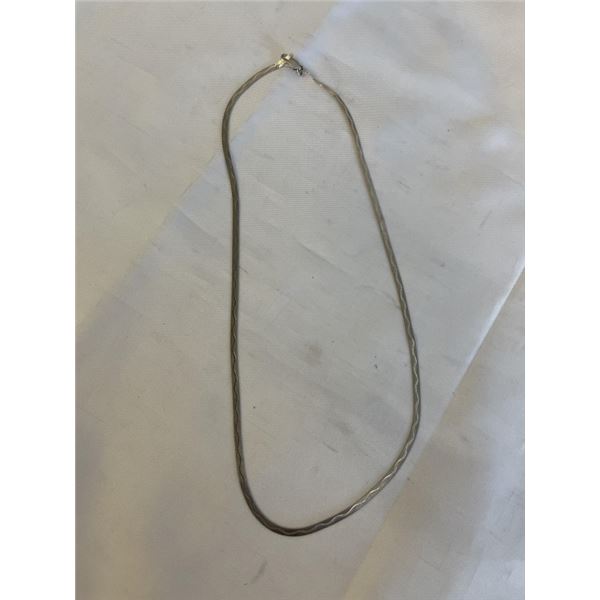 925 STERLING SILVER FLAT CHAIN CHOKER NECKLACE