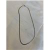 Image 1 : 925 STERLING SILVER FLAT CHAIN CHOKER NECKLACE