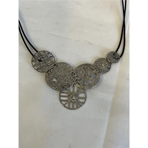 925 STERLING SILVER VINTAGE NECKLACE MARKED 925 CN
