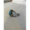 Image 3 : VINTAGE NATIVE AMERICAN NAVAJO STERLING SILVER W/ TURQUOISE STONE OPEN CUFF BANGLE