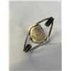 Image 4 : VINTAGE NATIVE AMERICAN NAVAJO STERLING SILVER W/ TURQUOISE STONE OPEN CUFF BANGLE