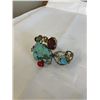 Image 3 : HAND CRAFTED TURQUOISE AND VARIOUS STONES OPEN CUFF BANGLE