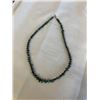 Image 1 : BLACK ALASKAN STONE BEADS AND NATURAL TURQUOISE NECKLACE