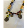 Image 2 : VARIETY VINTAGE BEADS AND COINS NECKLACE