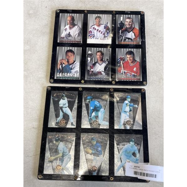 6 BASEBALL CARDS AND 6 HOCKEY CARDS. INCLUDES WAYNE GRETZKY, MARK MESSIER, FRANK THOMAS, CAL RIPKEN 
