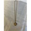 Image 1 : 1960'S GOLD BULOVA, SWISS, MECHANICAL PENDANT WATCH W/ LONG CHAIN, WIND UP, GOOD WORKING ORDER