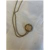 Image 2 : 1960'S GOLD BULOVA, SWISS, MECHANICAL PENDANT WATCH W/ LONG CHAIN, WIND UP, GOOD WORKING ORDER