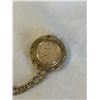 Image 3 : 1960'S GOLD BULOVA, SWISS, MECHANICAL PENDANT WATCH W/ LONG CHAIN, WIND UP, GOOD WORKING ORDER