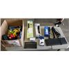 Image 1 : BOX OF MISC ITEMS - FILTER, WATERPIKS, HAIR TOOLS ETC