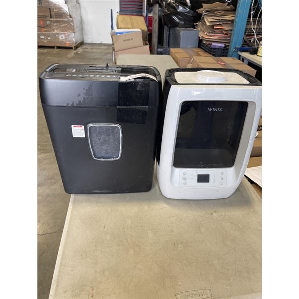 WINIX COOL MIST HUMIDIFIER AND INSIGNIA SIX SHEET PAPER SHREDDER BOTH WORKING