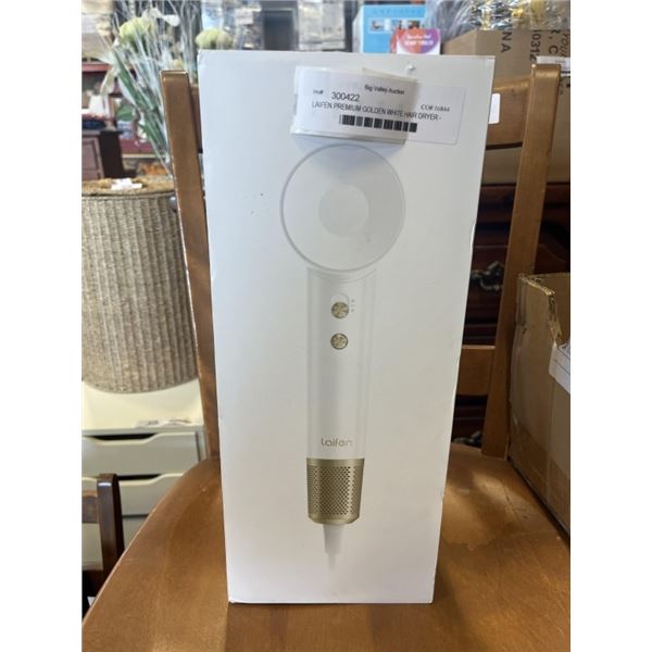 LAIFEN PREMIUM GOLDEN WHITE HAIR DRYER - TESTED WORKING, RETAIL $219