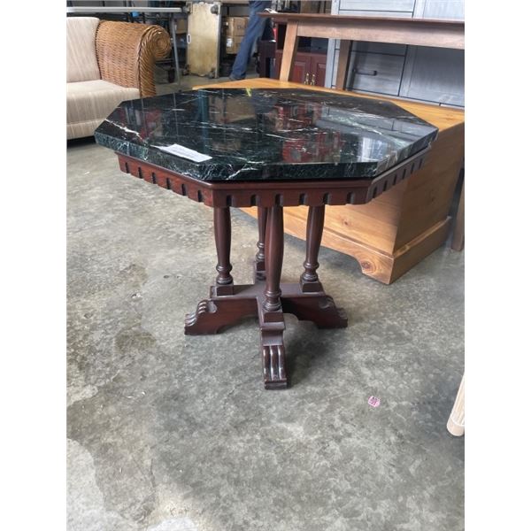 MARBLE TOP OCTAGONAL ENDTABLE