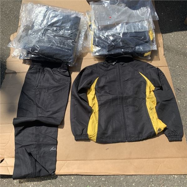 BOX OF 10 NEW FIRST STAR TRACKSUITS BLACK/GOLD WOMEN'S SIZE SMALL