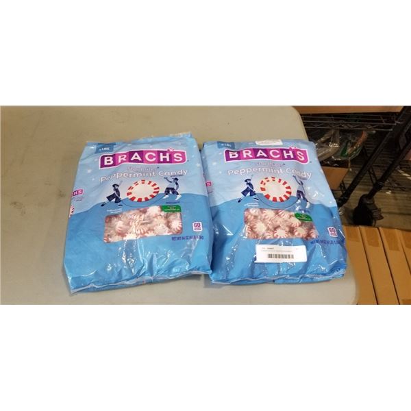 2 NEW BAGS OF BRACHS PEPERMINT CANDYS 8LBS TOTAL