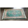 Image 1 : GREEN WOOL AREA CARPET, 64 X 37 INCH