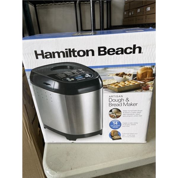 HAMILTON BEACH ARTISAN DOUGH AND BREAD MAKER - TESTED WORKING, RETAIL $149