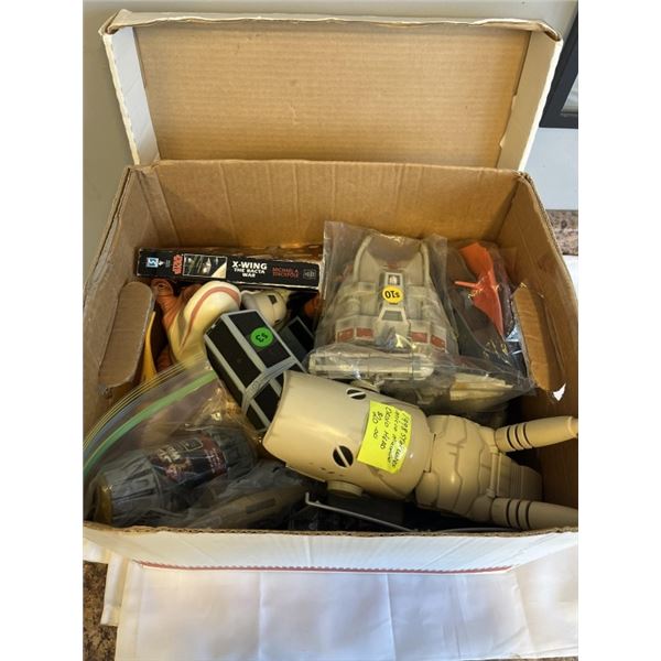 BOX OF STARWARS SHIPS BASES BOOKS ETC