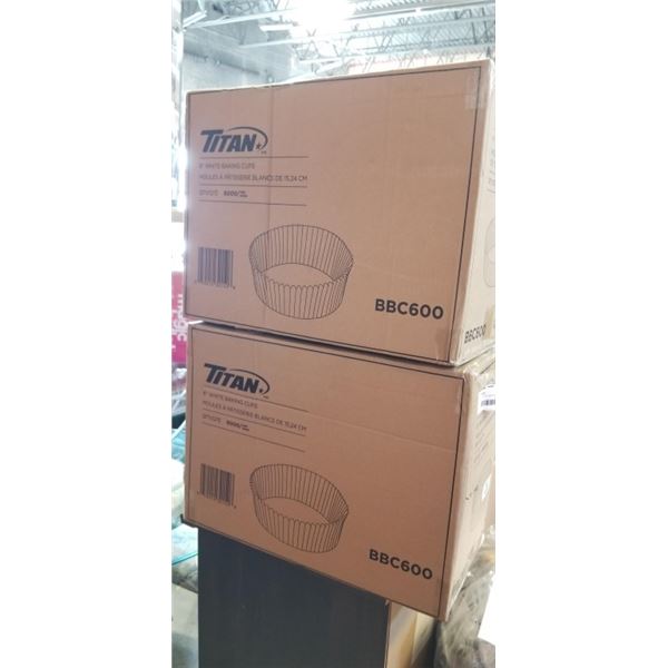 2 CASES TITAN 6" WHITE BAKING CUPS 6000 PER CASE