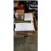 Image 1 : BOX OF NEW ITEMS INCLUDING STATIONARY ITEMS LIKE  LABELS THERMO PAPER AND MORE