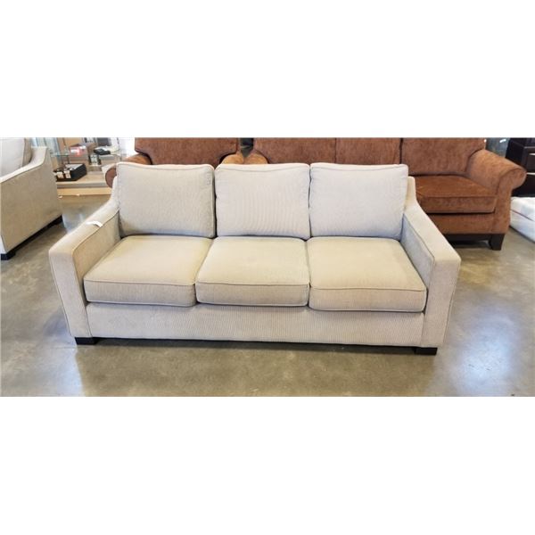 COUCH POTATO 3 SEATER BEIGE FABRIC COUCH