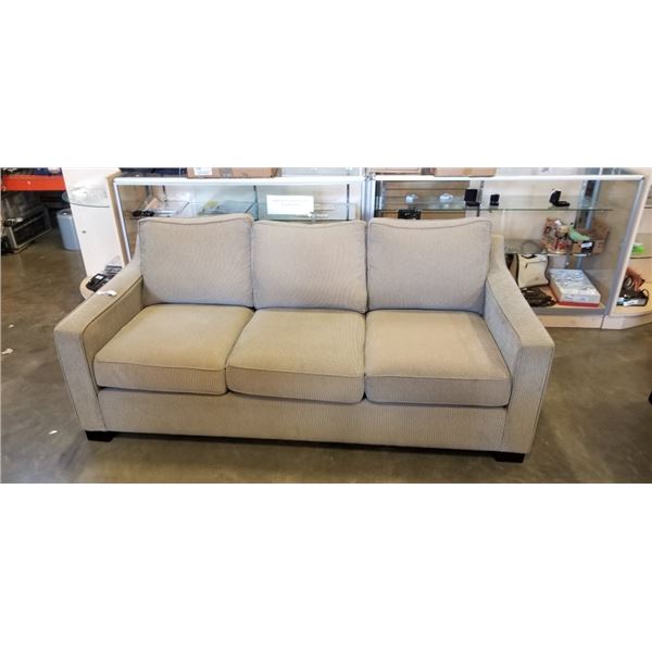 COUCH POTATO 3 SEATER BEIGE FABRIC COUCH