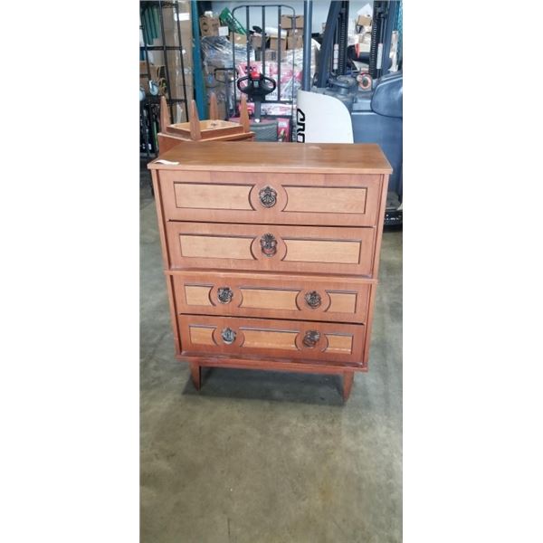 VINTAGE PRINCEVILLE WALNUT 4 DRAWER HIGHBOY DRESSER