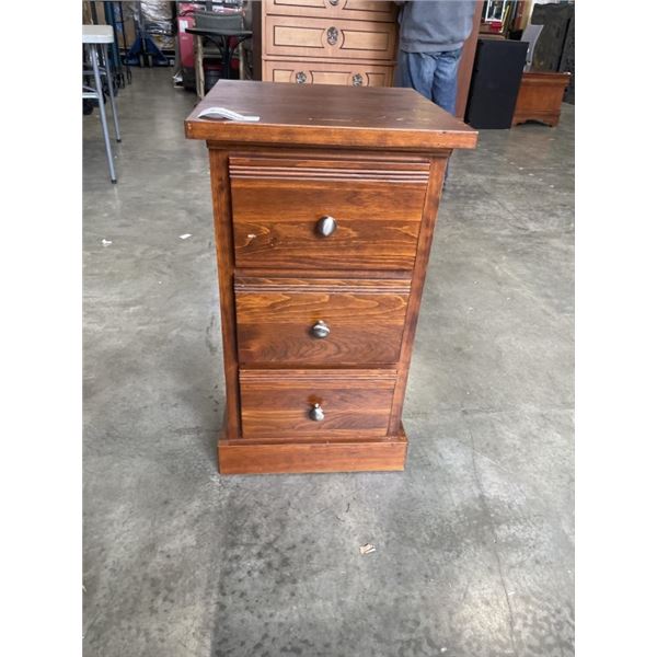 SOLID WOOD 3 DRAWER SIDE TABLE