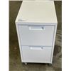 Image 1 : WHITE ROLLING 2 DRAWER METAL OFFICE CABINET