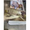 Image 3 : OIL PANINTING, CANVAS PRINT, AND TIN COMIC SIGN