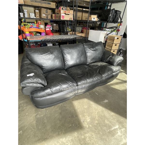 BLACK LEATHER SOFA