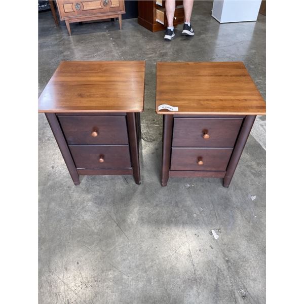 PAIR OF NADEAU SOLID WOOD NIGHT STANDS
