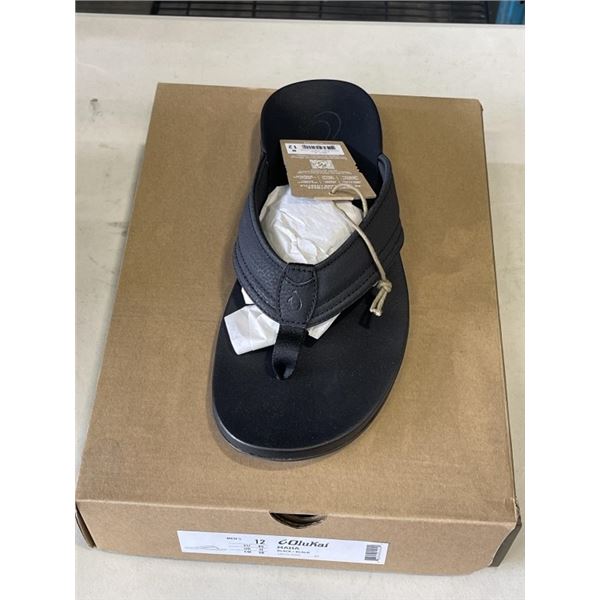 NEW OLUKAI MAHA BLACK / BLACK  SIZE MENS 12