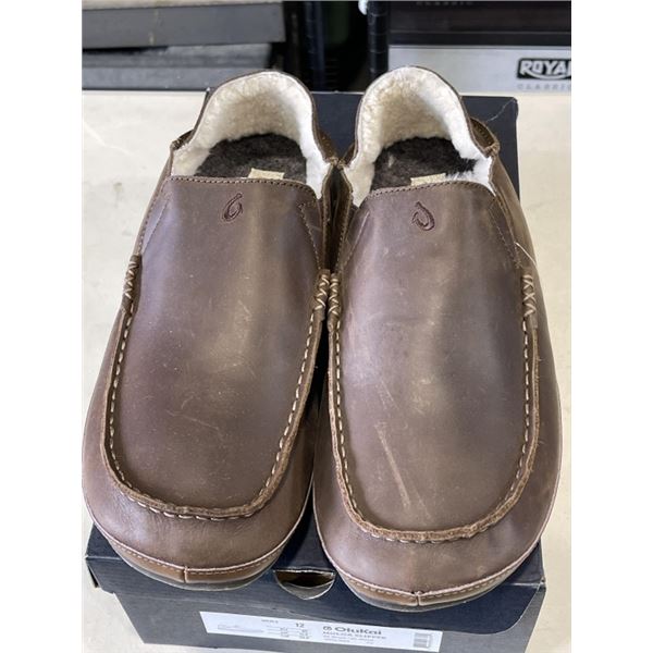 NEW OLUKAI MOLOA SLIPPER DK WOOD / DK WOOD  SIZE MENS 12