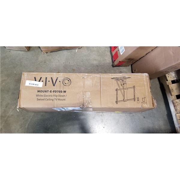 VIVO WHITE ELECTRIC FLIP DOWN SWIVEL CEILING TV MOUNT