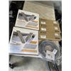 Image 1 : 2 BOXES OF NEW PEEL AND STICK FLOOR TILES AND 3 BOXES OF PEEL AND STICK BACKSPLASH AND MOULDING