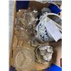 Image 2 : 3 TRAYS OF COLLECTIBLES, KITCHEN ITEMS, PLANTER POTS, ETC