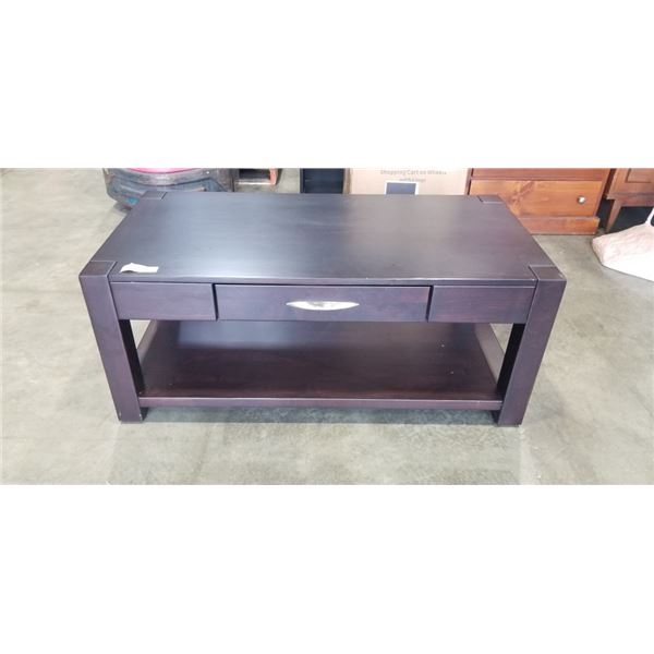 SOLID WOOD DARK FINISH COFFEE TABLE