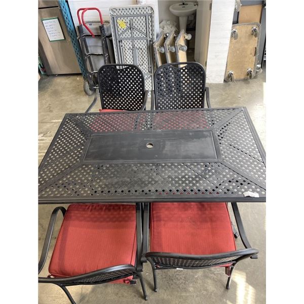 PATIO TABLE WITH 4 ARM CHAIRS
