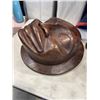 Image 10 : 2 WOODEN DRUMS AND CARVED MASK