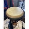 Image 6 : 2 WOODEN DRUMS AND CARVED MASK