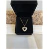 Image 1 : NEW 18K GOLD PLATED 24.0MM SIMULATED DIAMOND (CZ) HEART CLUSTER NECKLACE, CHAIN 22" LONG