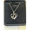 Image 2 : NEW PLATINUM PLATED 26.0MM HEART NECKLACE, ADJUSTABLE 16-18" LONG
